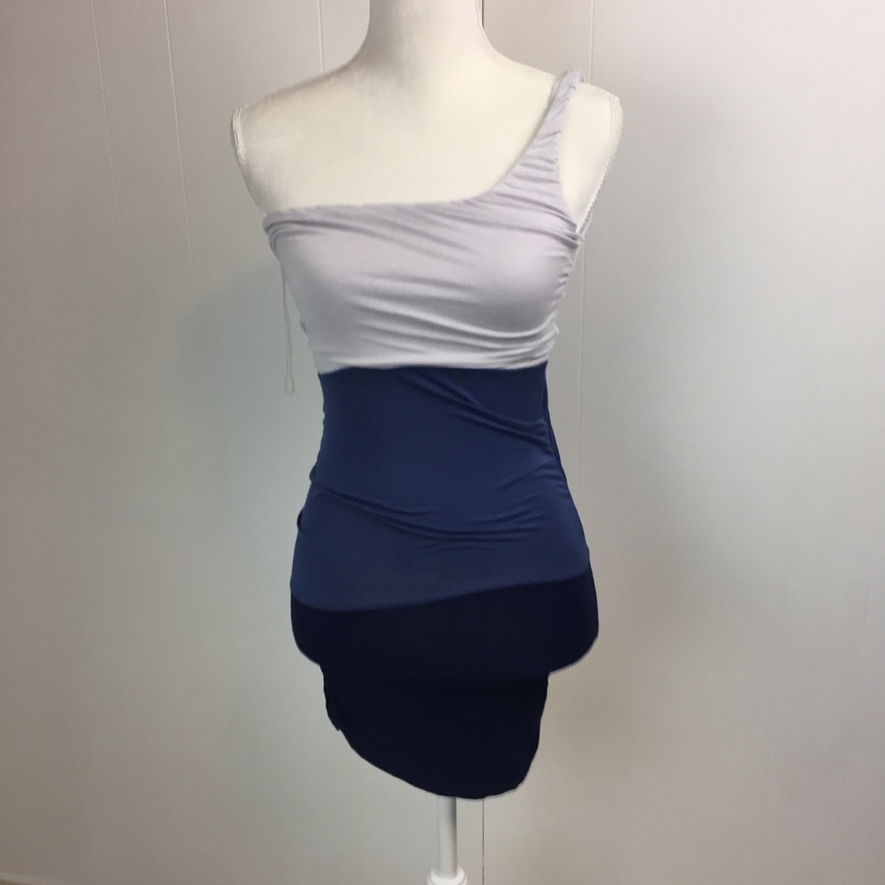 Moonstar Bodycon Dress Sz Small Blue Colorblock